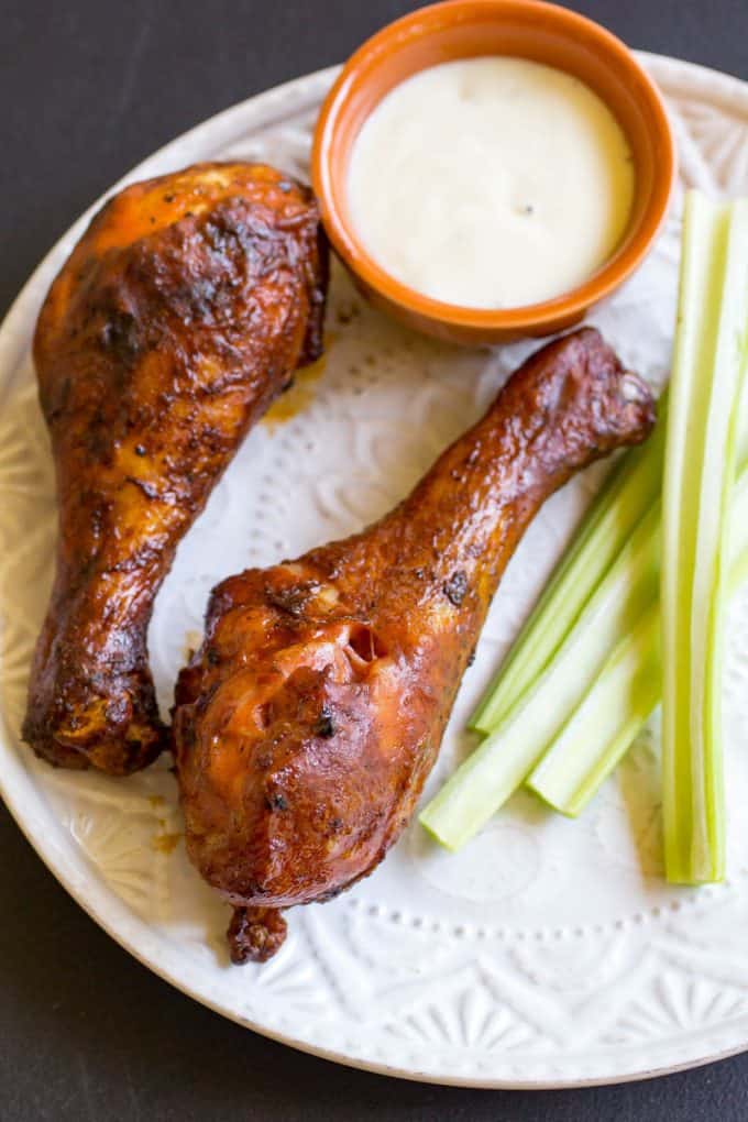 Traeger Grilled Buffalo Chicken Legs | Easy wood-fired ...