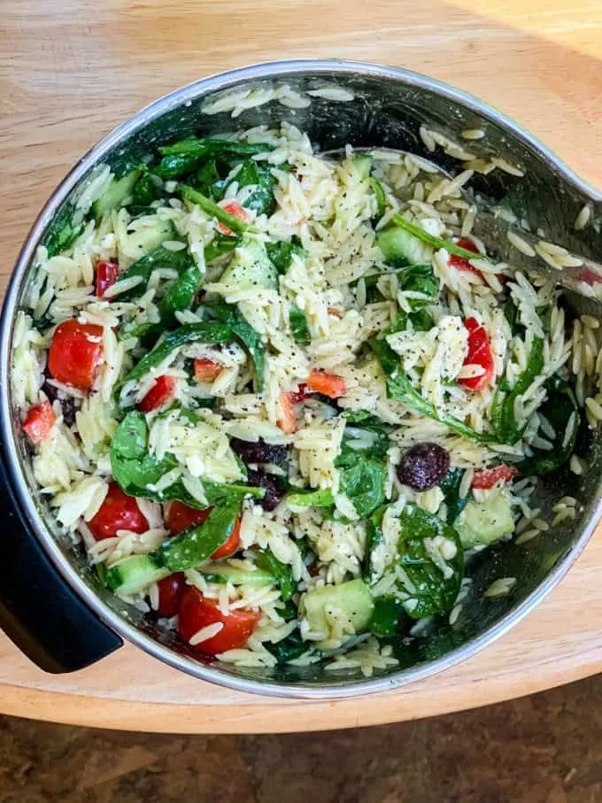 Salmon Orzo Greek Pasta Salad