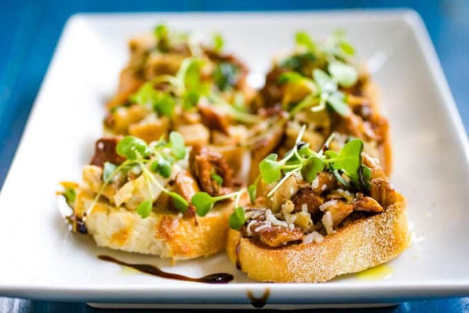 Chicken and Chanterelle Crostini