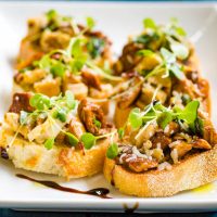 Chicken and Chanterelle Crostini
