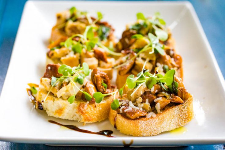 Chicken and Chanterelle Crostini