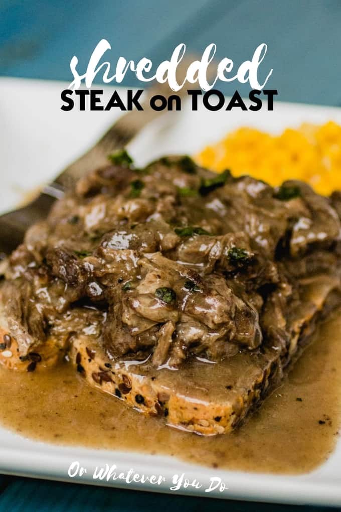 Shredded Steak and Gravy on Toast Easy Instant Pot Comfort Food Recipe