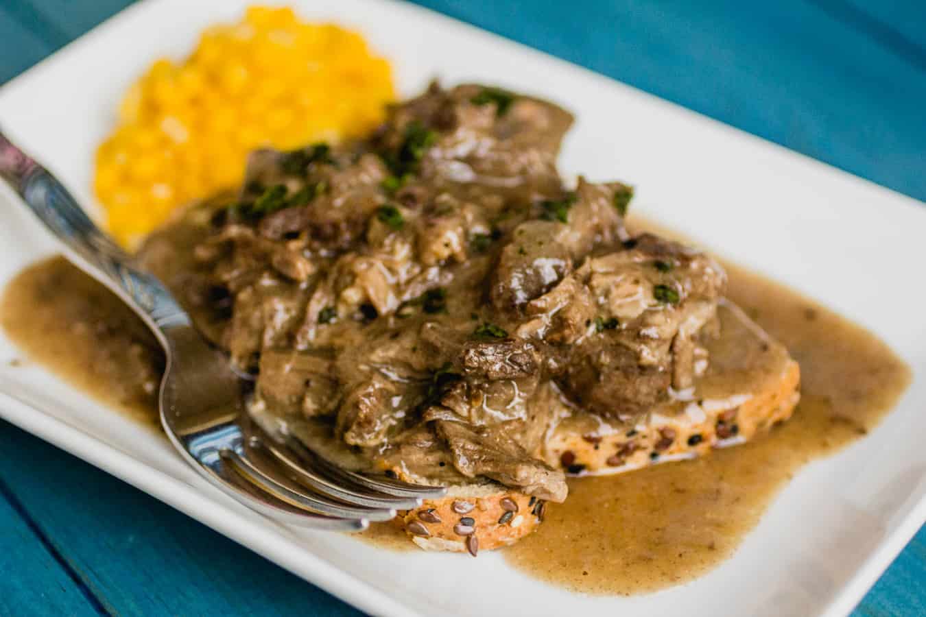 Shredded Steak and Gravy on Toast Easy Instant Pot Comfort Food Recipe