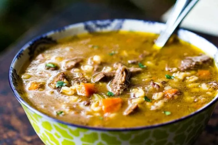 Beef Barley Soup with Prime Rib