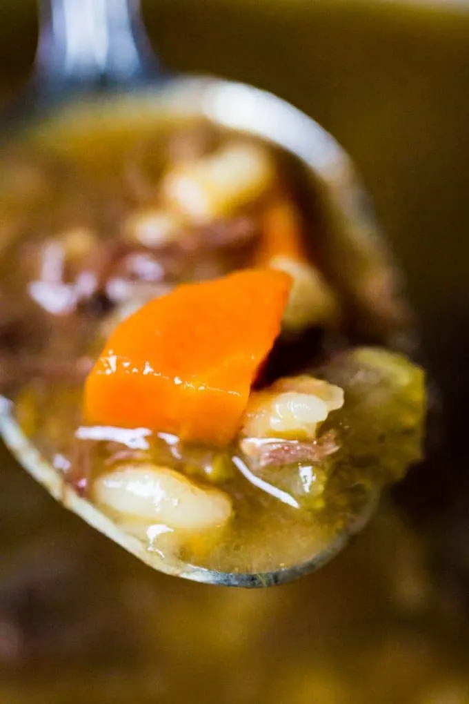 Beef Barley Soup with Prime RIb