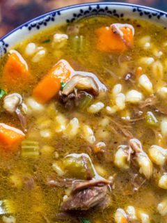 Beef Barley Soup with Prime Rib