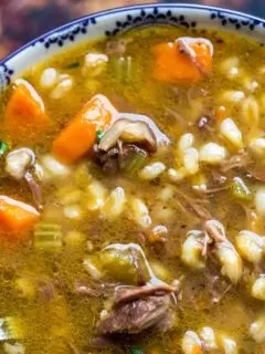 Beef Barley Soup with Prime Rib