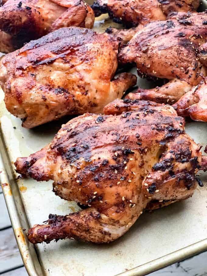 Cornish Hens on the grill