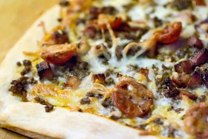 Three Meat Pizza