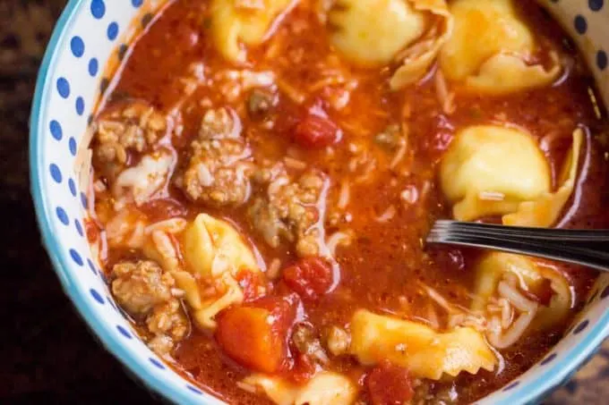 Tortellini Soup with Italian Sausage