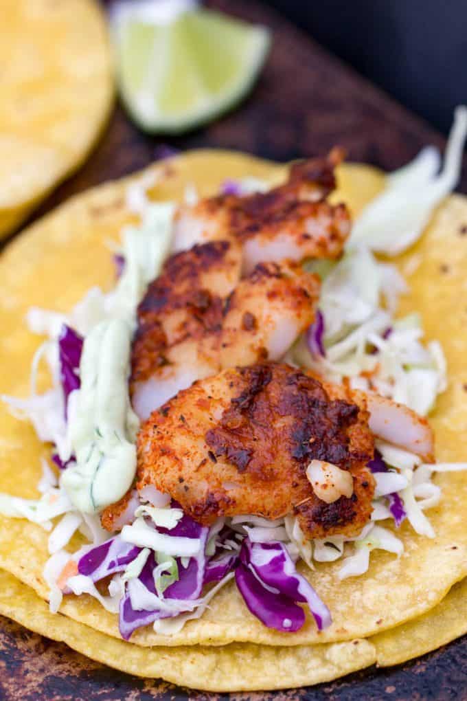 Traeger Blackened Fish Tacos