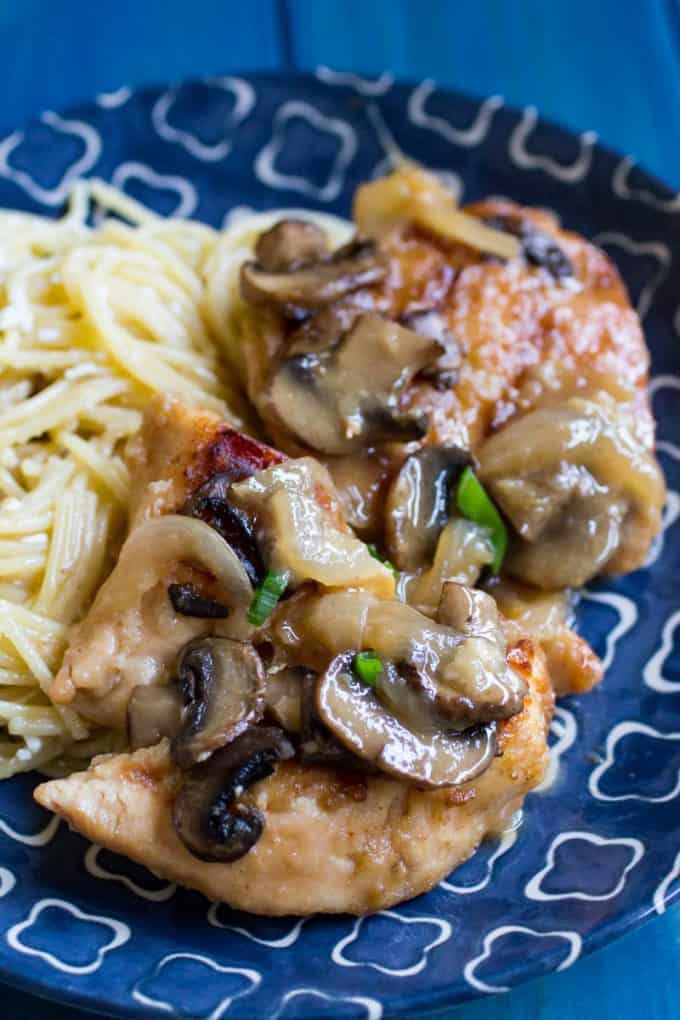 Traeger White Wine Chicken and Mushrooms