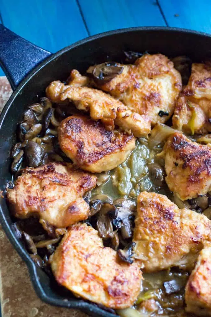 Traeger White Wine Chicken and Mushrooms