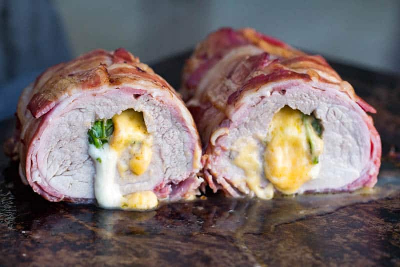 Traeger Smoked Stuffed Pork Tenderloin | Easy bacon-wrapped tenderloin