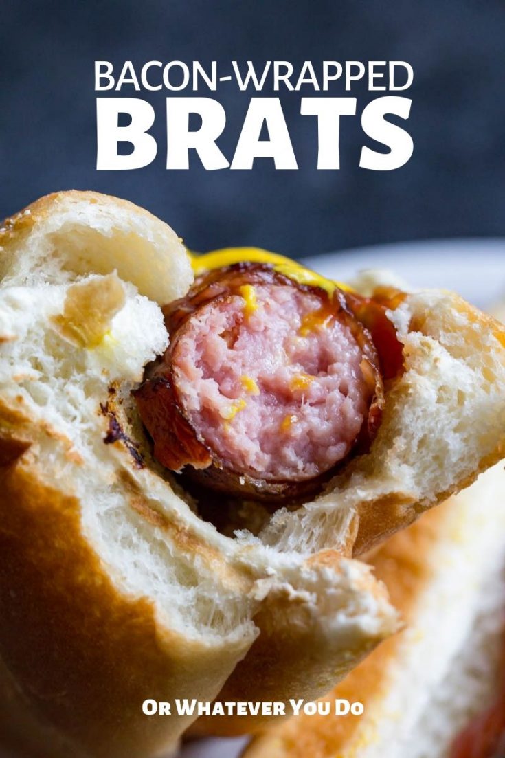 BaconWrapped Brats Cheddar Bratwurst with Bacon