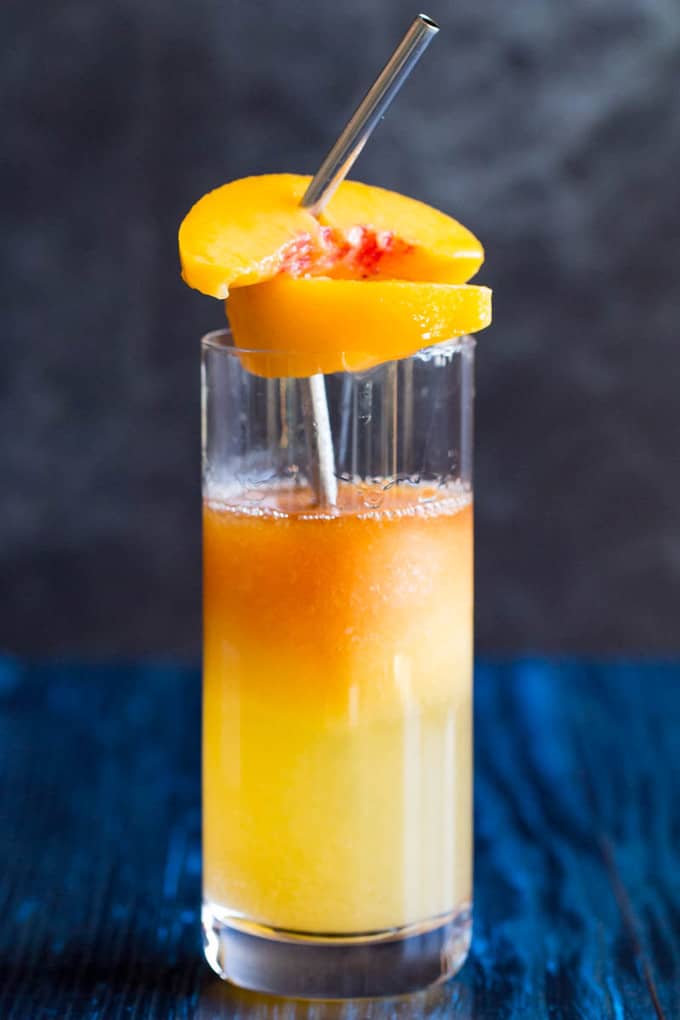 Bellini Rum Punch - Peach Prosecco Cocktail with Rum