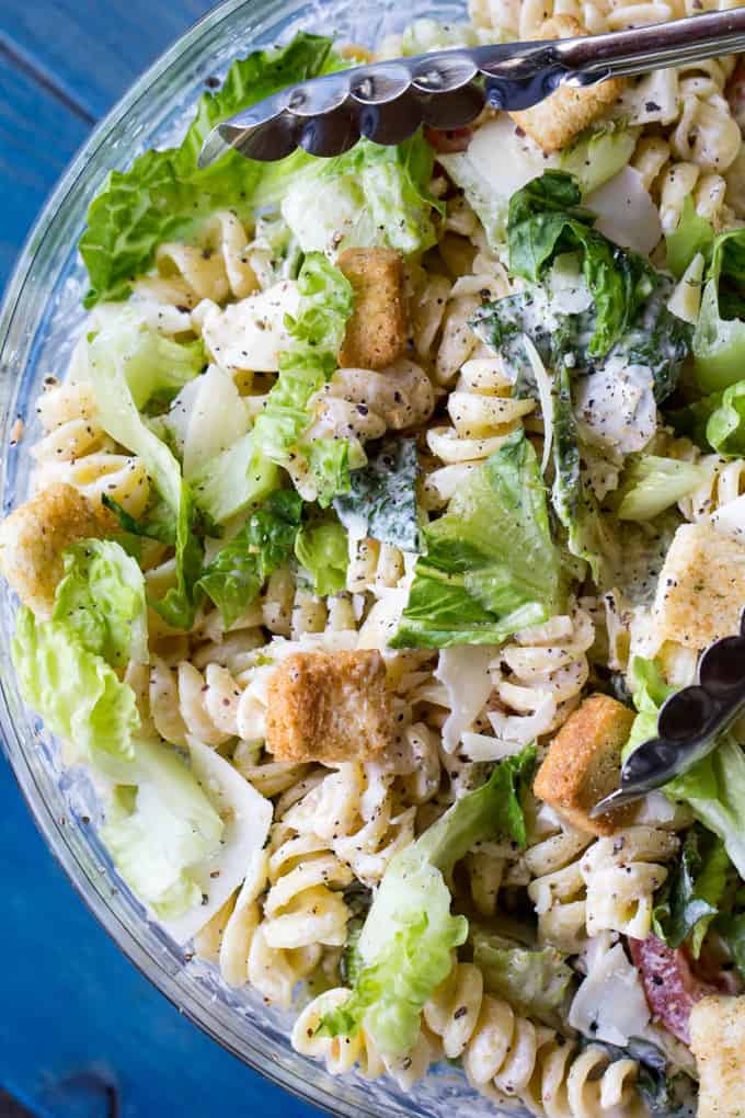 Grilled Caesar Pasta Salad