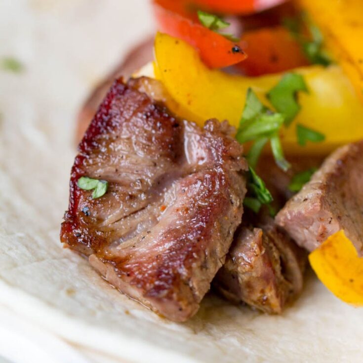 Reverse Seared Steak Fajitas