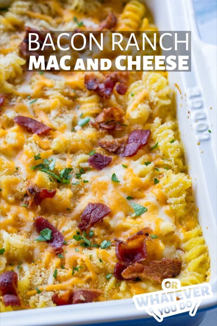 Smoked Bacon Ranch Mac and Cheese Pellet grill pasta recipe with bacon
