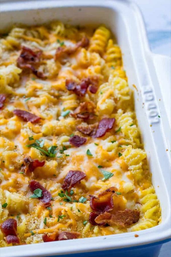 Smoked Bacon Ranch Mac and Cheese Pellet grill pasta recipe with bacon
