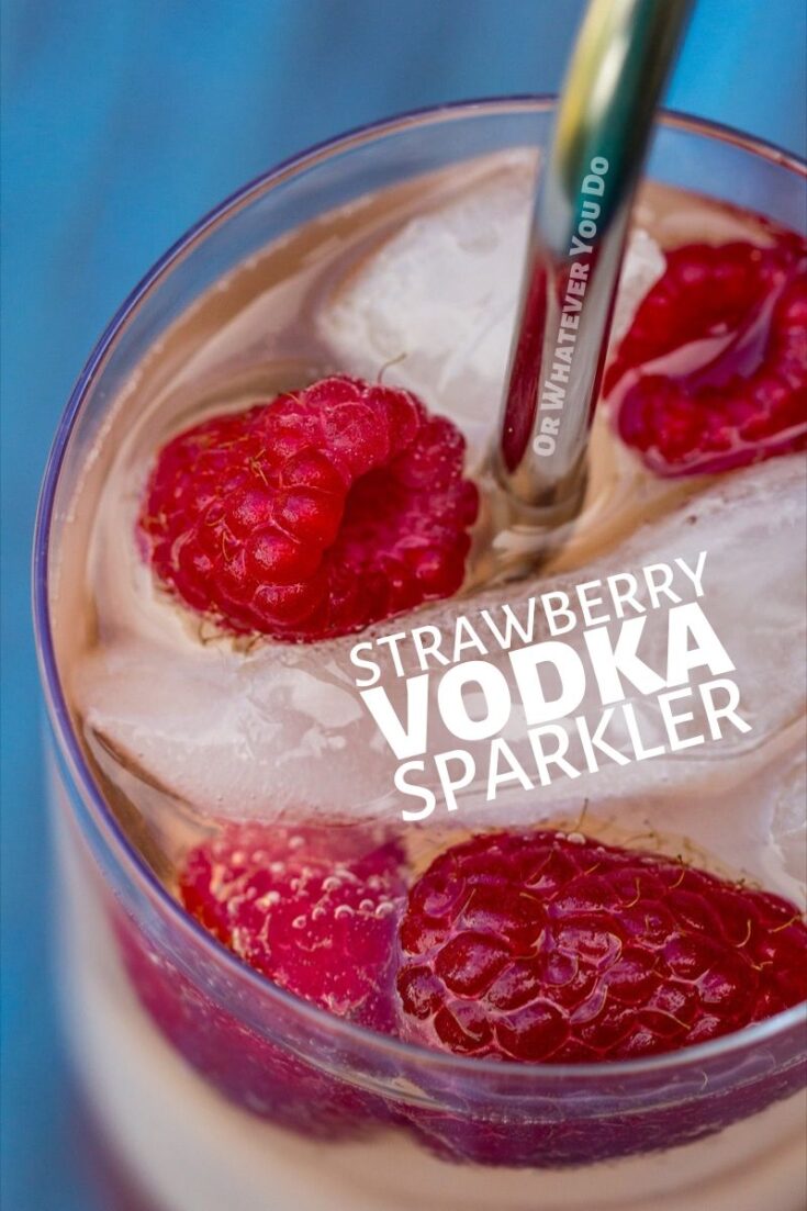 Strawberry Vodka Sparkler Easy cocktail with soda water