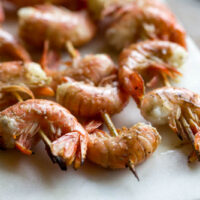 Traeger Grilled Spot Prawn Skewers