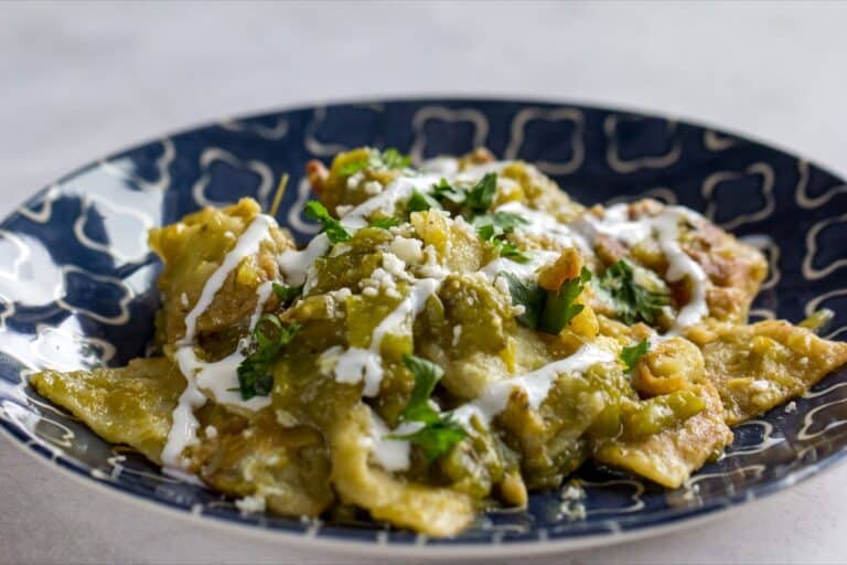 Chilaquiles with Hatch Salsa Verde Easy Mexican Breakfast recipe