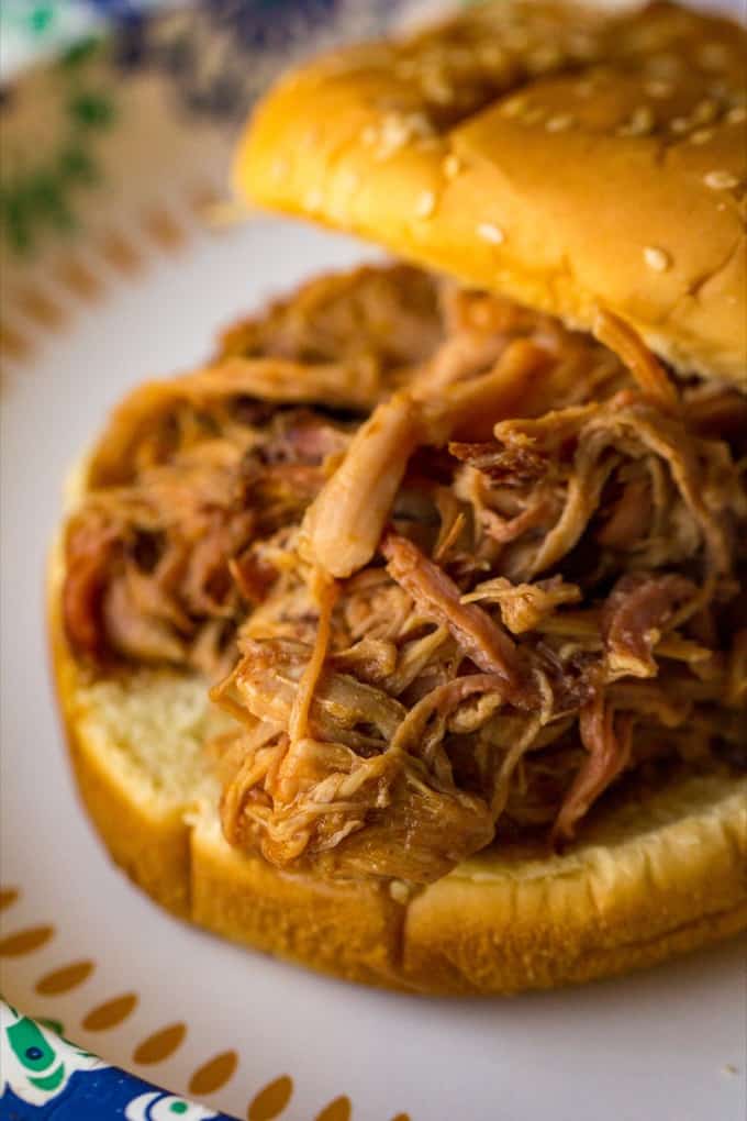 Pellet Grill Pulled Pork made with Costco Sirloin Tip Roast Or