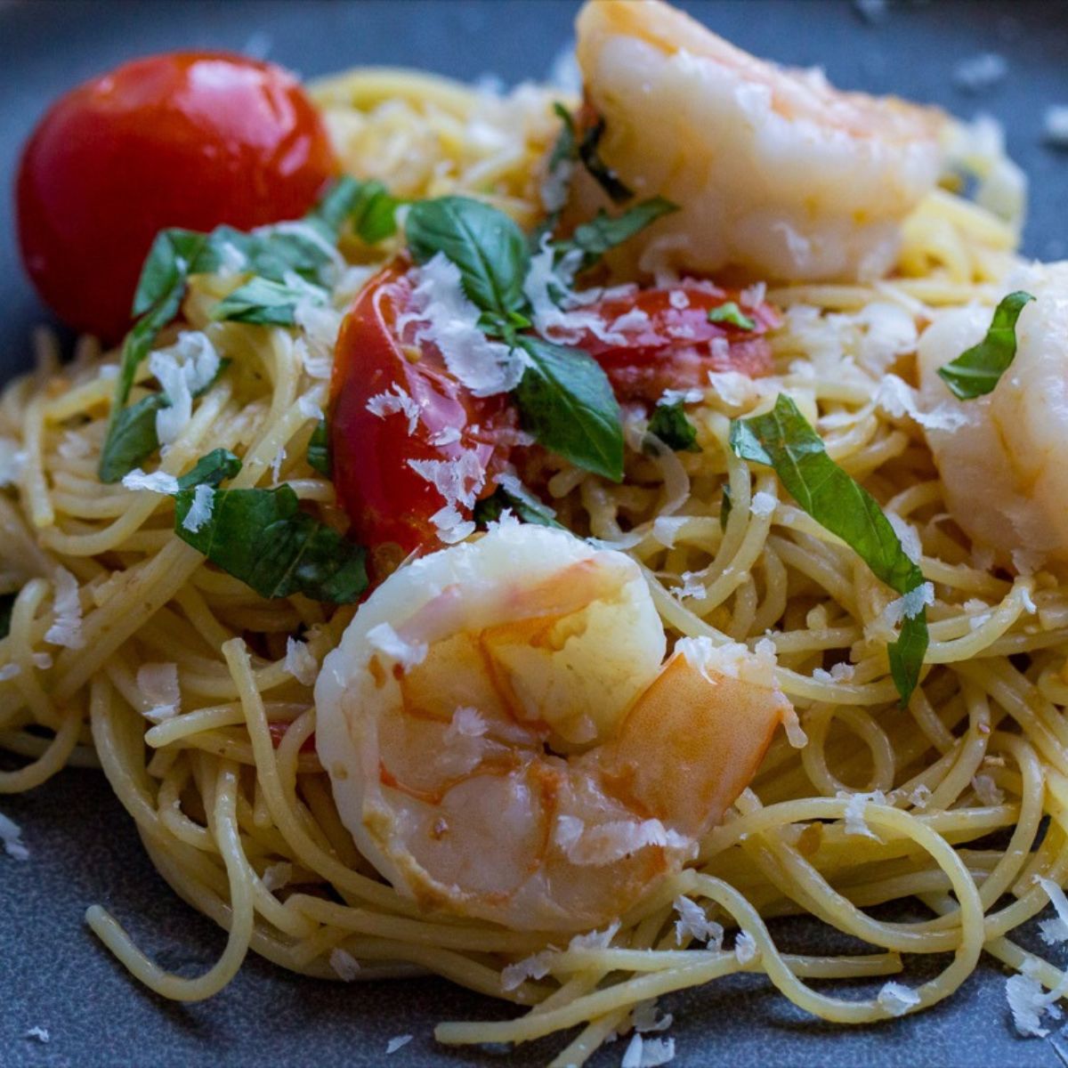 Shrimp Pasta with Tomatoes and Basil