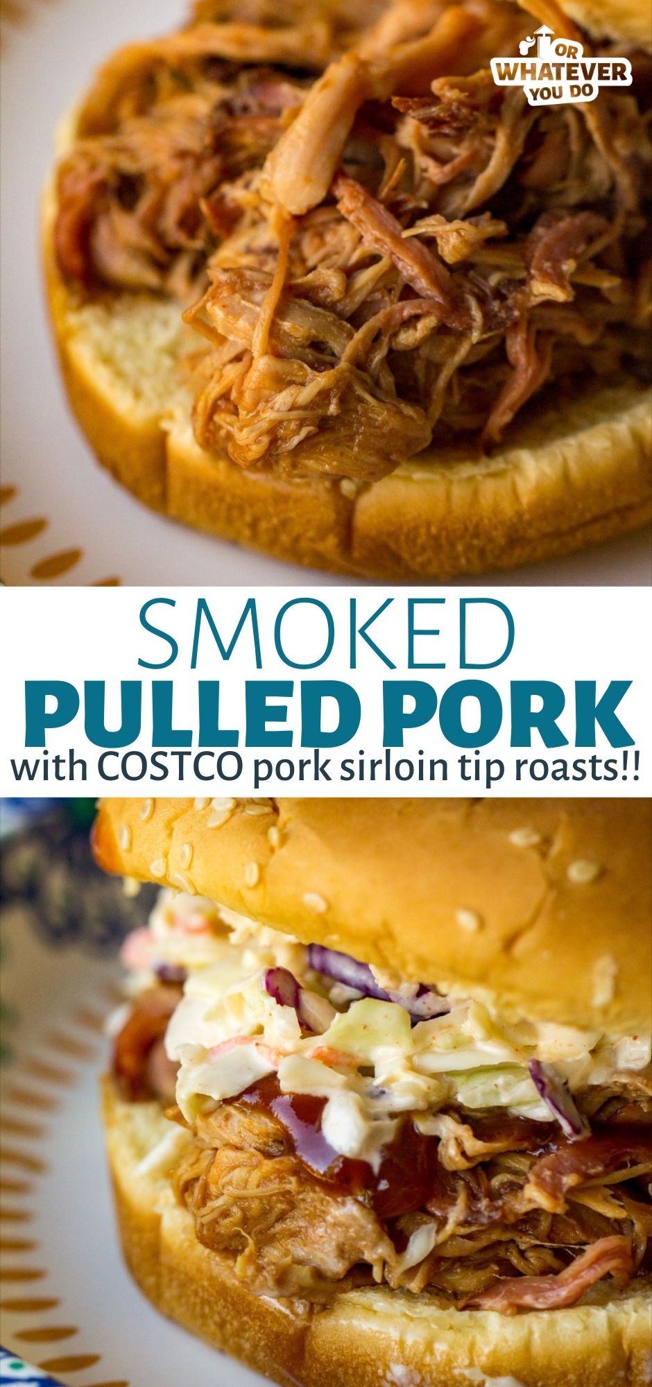 Pellet Grill Pulled Pork made with Costco Sirloin Tip Roast Or