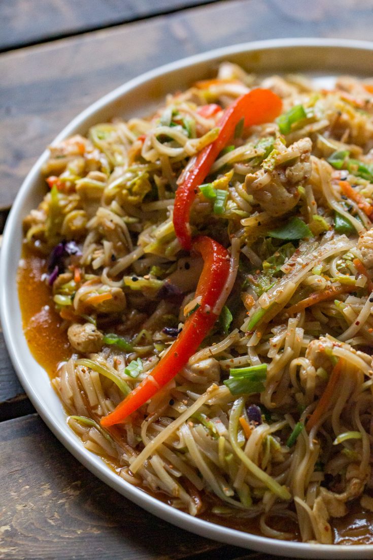 Chicken and Rice Noodles Easy dinner recipe from Or Whatever You Do!