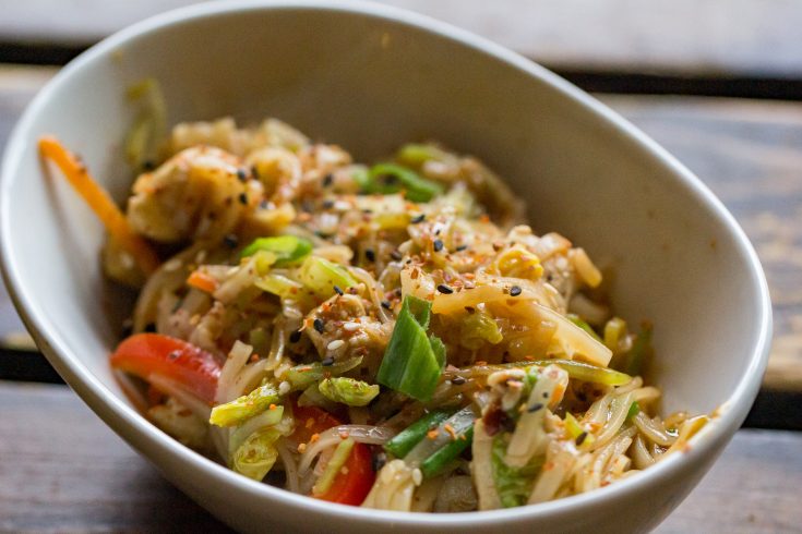 Chicken and Rice Noodles Stir Fry