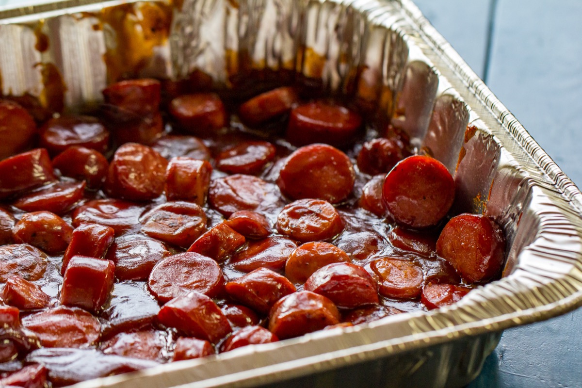 Cooking sausage on online bbq