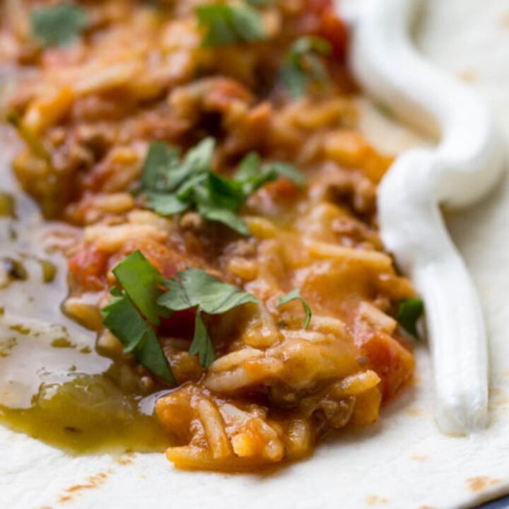 Beef and Bean Burrito Skillet