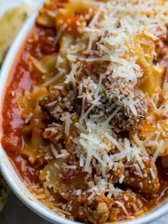 Farfalle and Meat Sauce