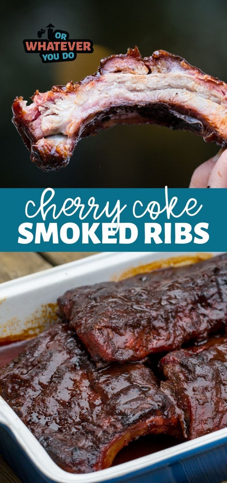 Cherry Coke Ribs graphic with text and two photos