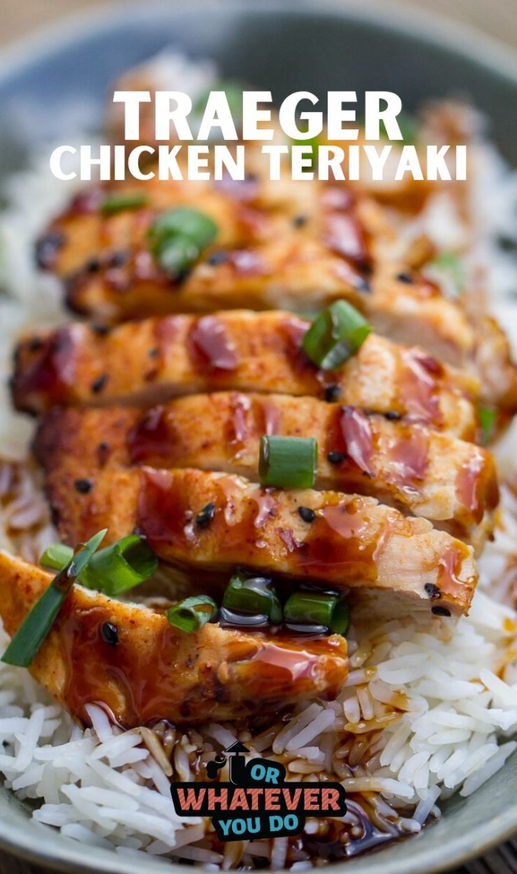 Traeger Chicken Teriyaki with text on the image