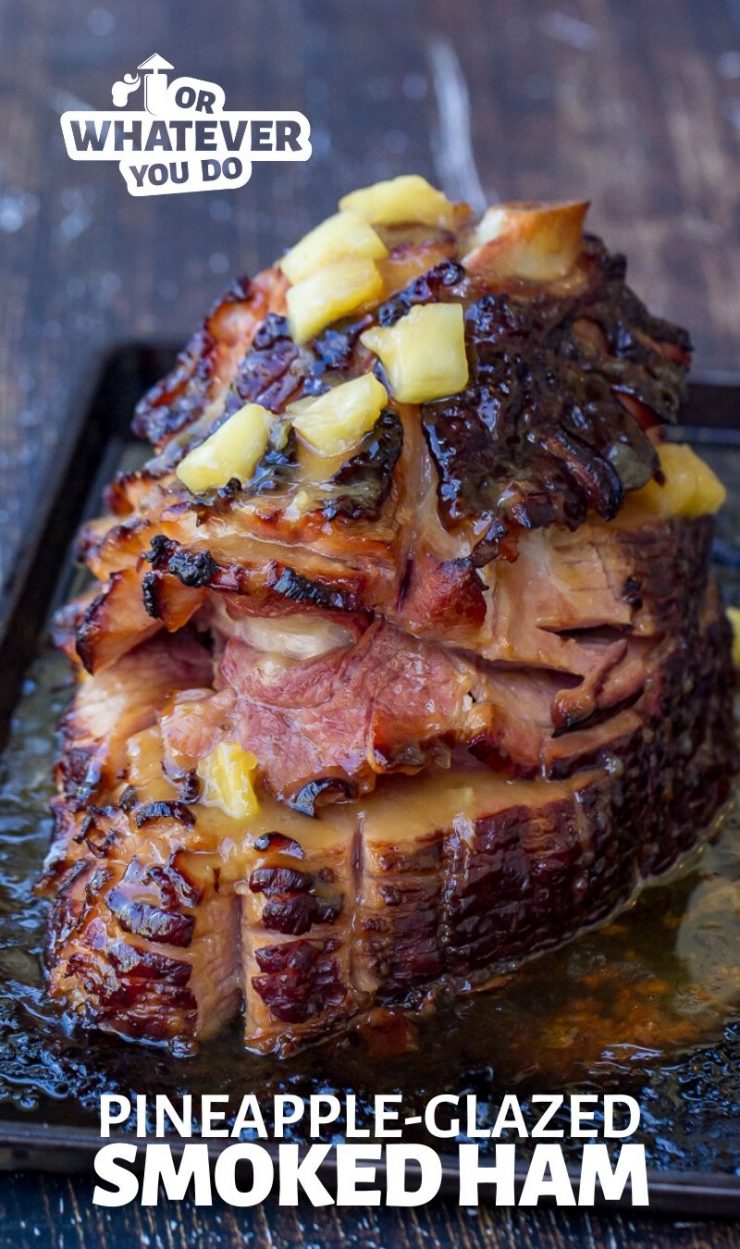 Pineapple-Glazed Smoked Ham on a platter