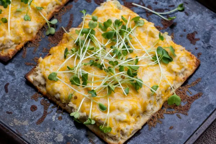 Traeger Tuna Melt Flatbreads