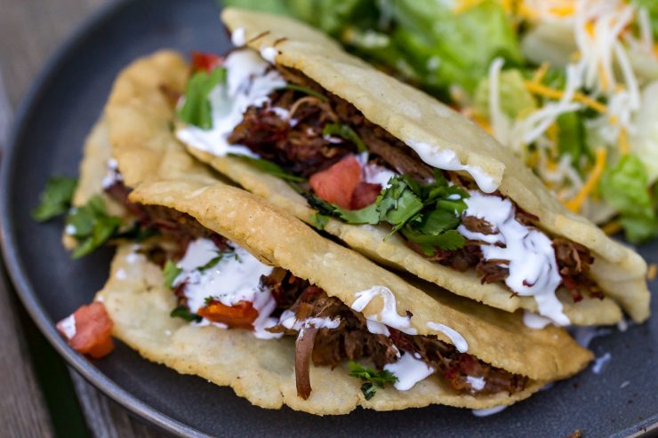 Tequila Lime Smoked Shredded Beef Tacos
