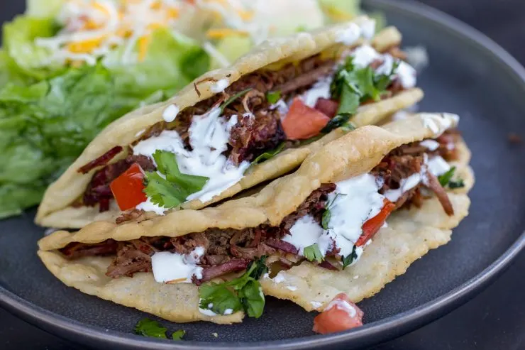 Tequila Lime Smoked Shredded Beef Tacos