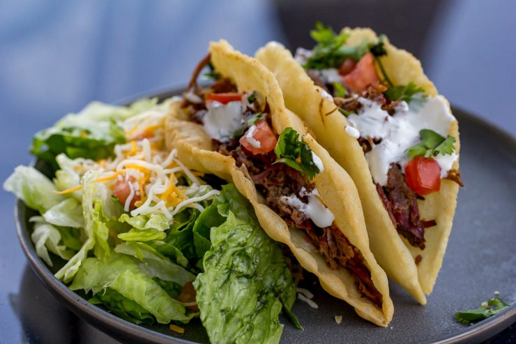 Tequila Lime Smoked Shredded Beef Tacos