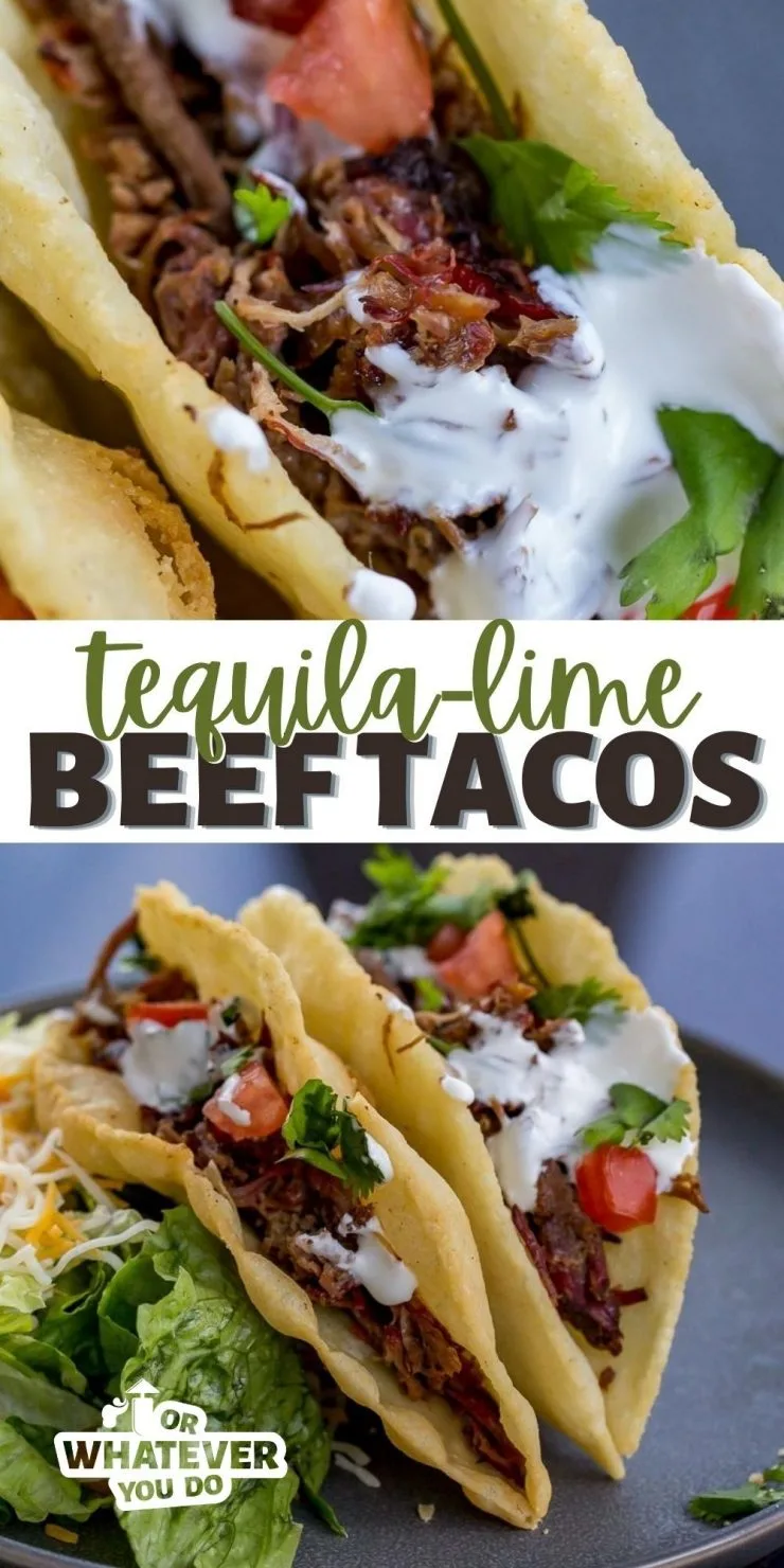 Tequila Lime Smoked Shredded Beef Tacos