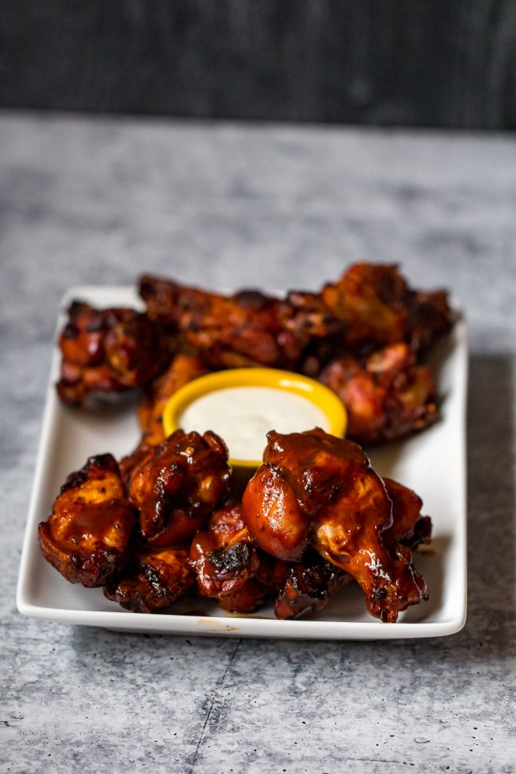 Smoked and Fried Mango Chipotle Chicken Wings