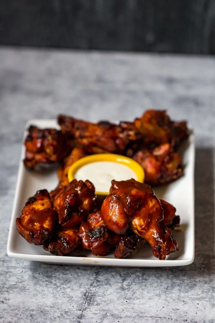 Smoked and Fried Mango Chipotle Chicken Wings