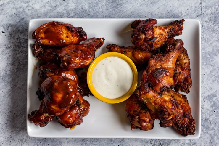 Smoked and Fried Mango Chipotle Chicken Wings