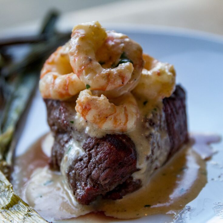 Filet Mignon and Whiskey Garlic Shrimp