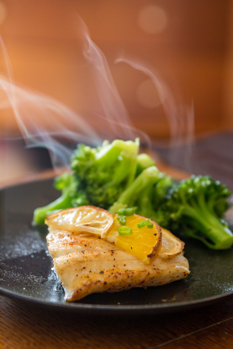 Broiled Lingcod with lemon