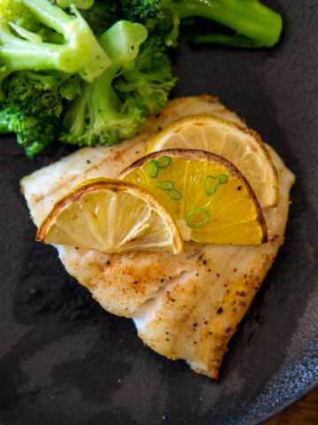 Broiled Lingcod with lemon