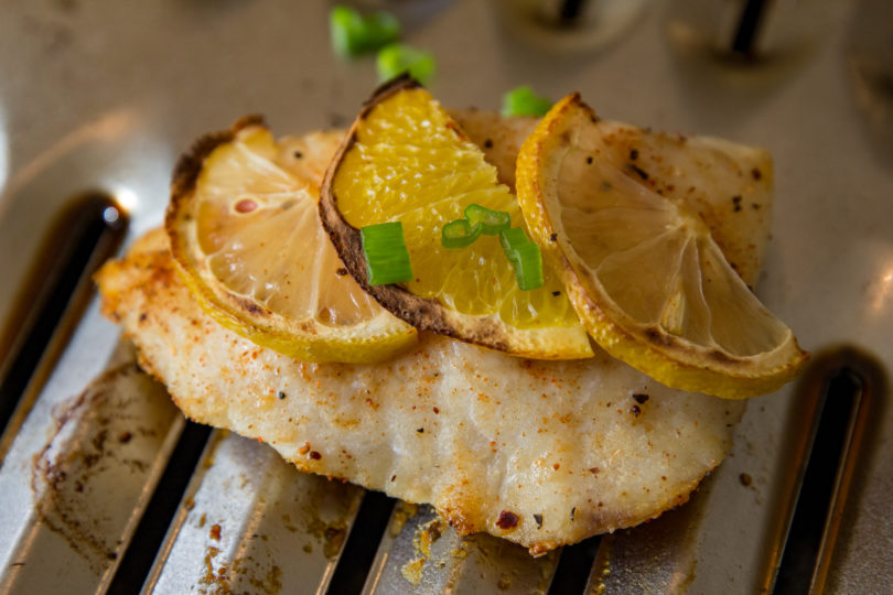 Broiled Lingcod with lemon